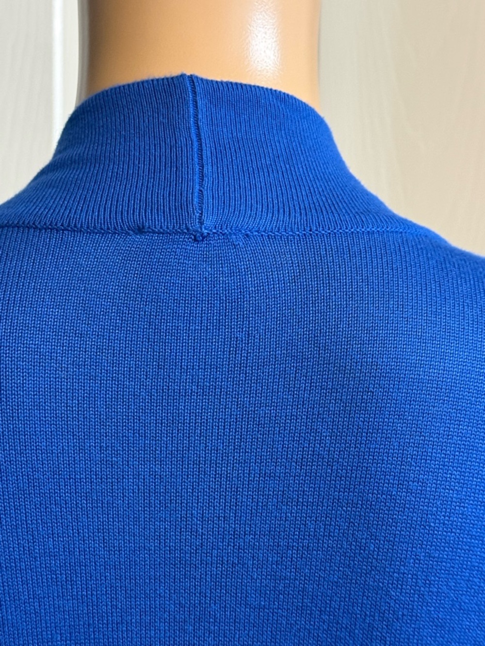 Chicos Size 2 L Long Open Cardigan Duster Lightweight Blue Tight Knit Comfy - Picture 9 of 13